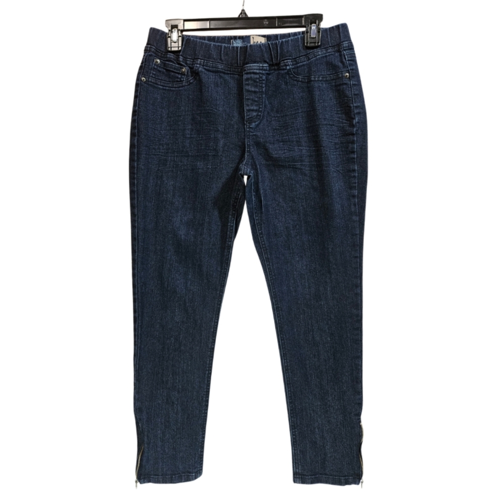 Beau Women's SIZE 31 / 12 PETITE Pull-On Skinny Jeans With Elastic Waist in Blue